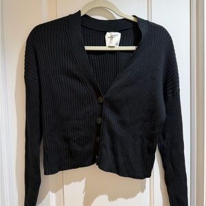Abercrombie & Fitch Black Ribbed Cardigan
